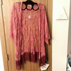 NWT Lace/Fringe kimono